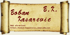 Boban Kašarević vizit kartica